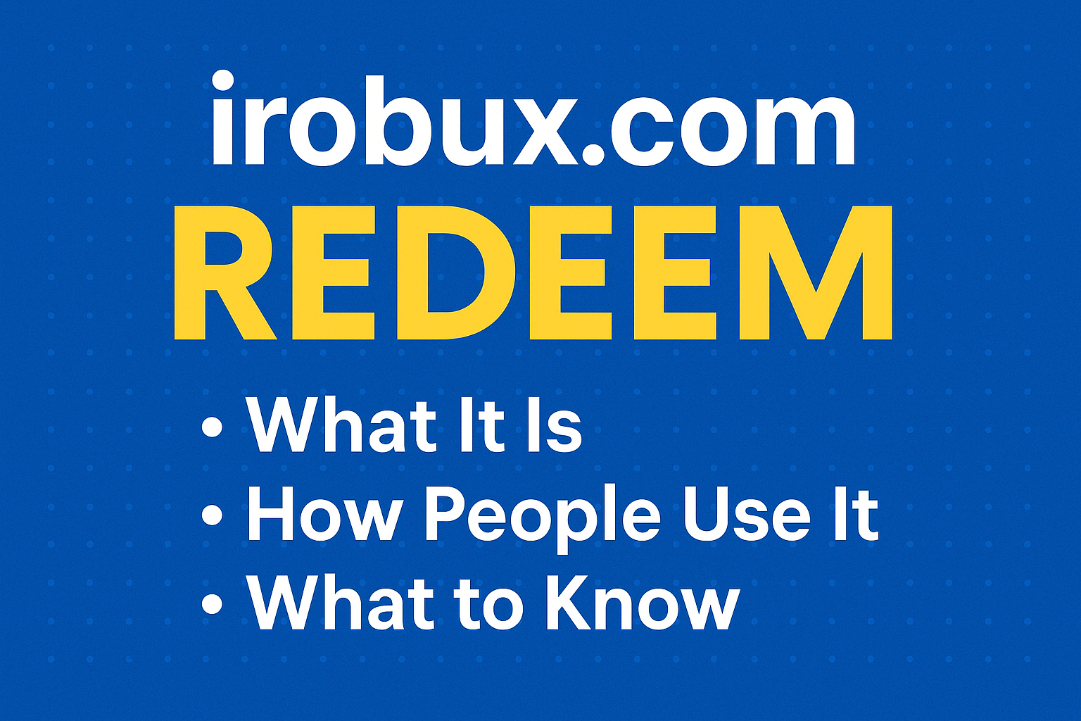irobux.com Redeem
