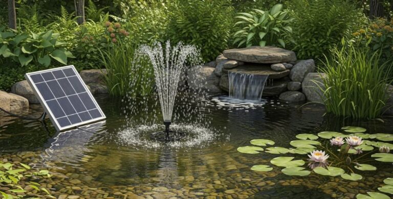 Solar Water Fountain Pump and Pond Waterfall Kit of Sustainable Water Displays